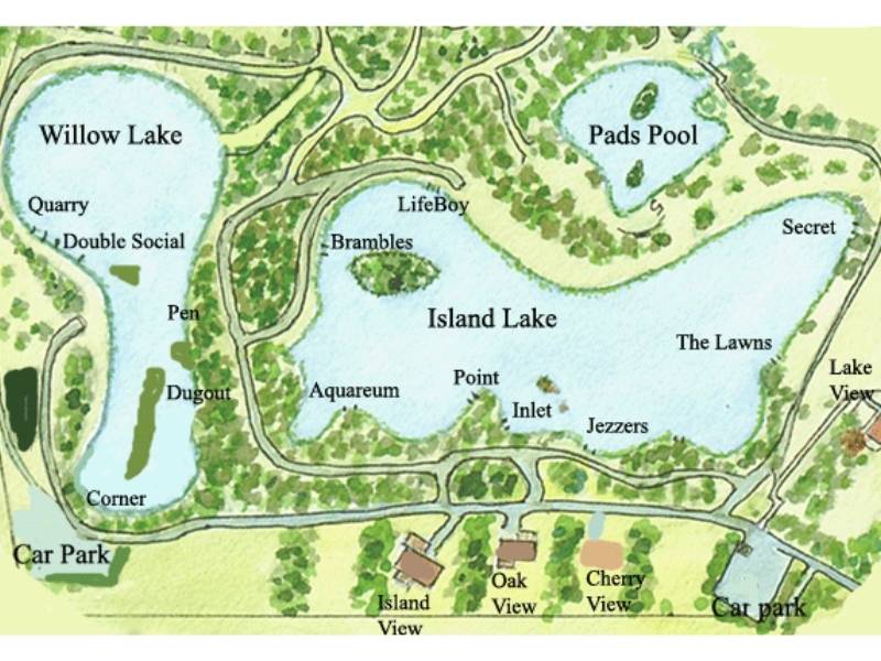 Map of Furzebray Carp Lakes A map of Furzebray Carp Lakes